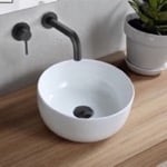 CeraStyle 077600-U Small Vessel Sink, White Ceramic, Round